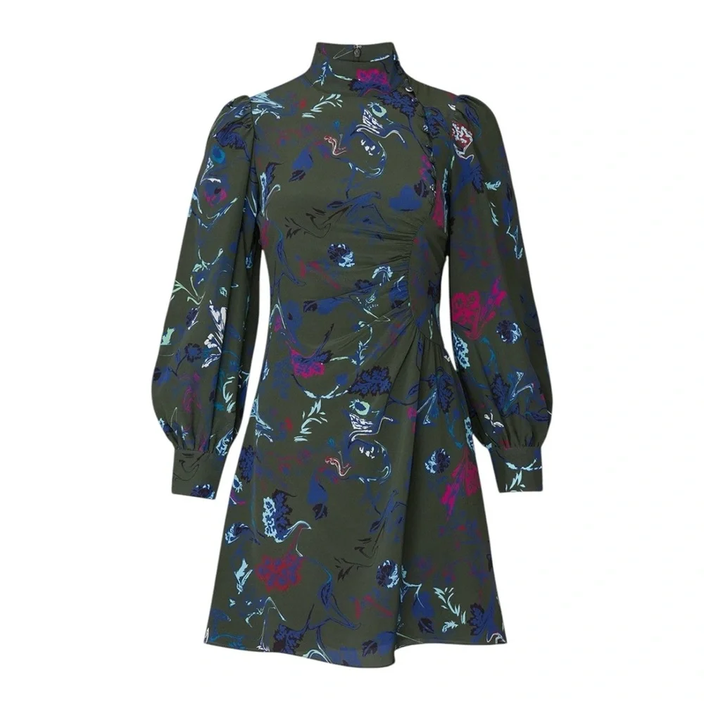Tanya Taylor Clarisse Silk Dress in Green Sz 8